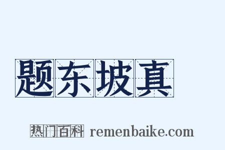 题东坡真跡是什么意思的图片